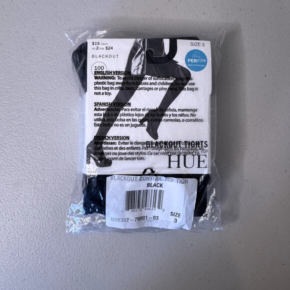 NWT Black Opaque Hue Tights Size 3 - Picture 1 of 4